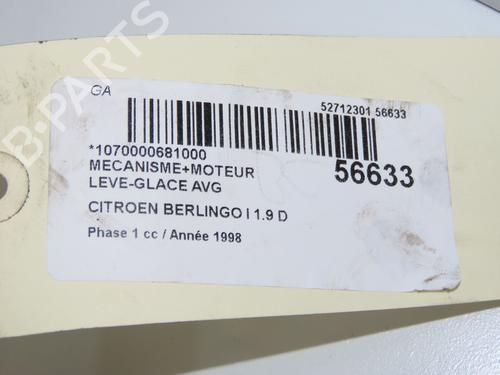 Used Front left window mechanism CITROËN BERLINGO / BERLINGO FIRST Box Body/MPV (M_) 1.9 D (MBDJY) (70 hp) 31747991