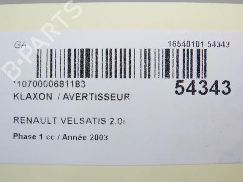 Horn RENAULT VEL SATIS (BJ0_) 2.0 16V Turbo (BJ0K) | BP31120085E13 - Image 5