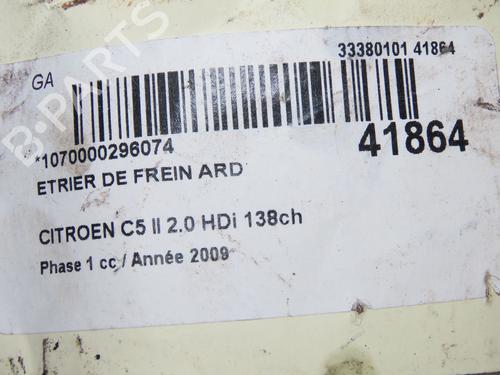 Used Right rear brake caliper Right rear brake caliper CITROËN C5 III (RD_) 2.0 HDi (RDRHD8, RDRHDJ, RDRHR8, RDRHRJ) (136 hp) 34408908 34408908