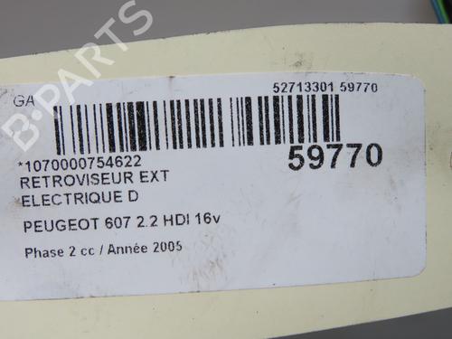 Used Right mirror Right mirror PEUGEOT 607 (9D, 9U) 2.2 HDi (133 hp) 40110718 40110718