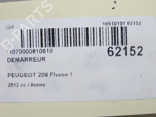 Used Starter Starter PEUGEOT 208 I (CA_, CC_) 1.6 HDi (92 hp) 40437807 40437807