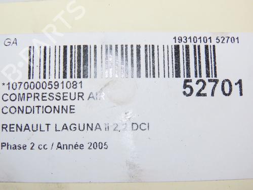 AC Kompressor RENAULT LAGUNA II (BG0/1_) 2.2 dCi (BG0F) (150 hp) 28829251
