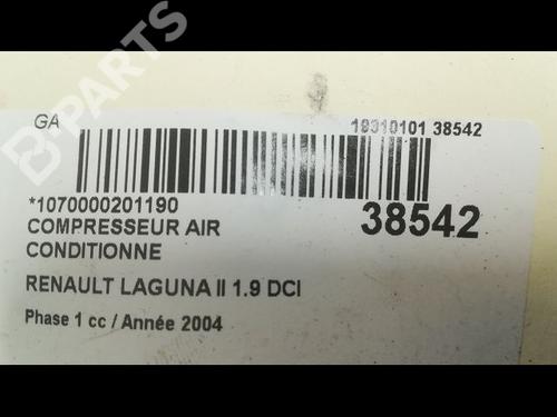 AC compressor RENAULT LAGUNA II (BG0/1_) 1.9 dCi | BP9609252M34 