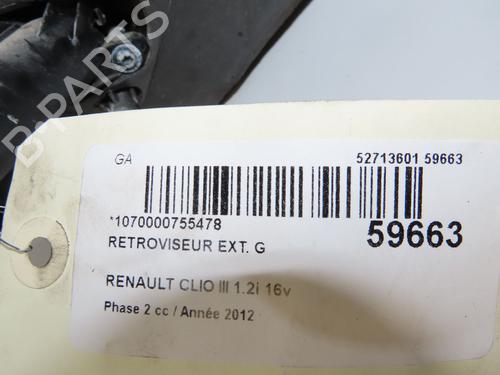 Used Left mirror Left mirror RENAULT CLIO III (BR0/1, CR0/1) 1.2 16V (BR02, BR0J, BR11, CR02, CR0J, CR11) (75 hp) 39698958 39698958