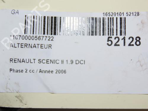 Used Alternator RENAULT SCÉNIC II (JM0/1_) 1.9 dCi (JM14) (131 hp) 28829089