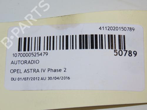 Radio OPEL ASTRA J (P10) 1.7 CDTI (68) | BP18088109E6 