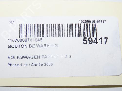 Bouton de warning Bouton de warning VW PASSAT B6 (3C2) 2.0 TDI 16V (140 hp) 36395848 36395848