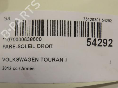 Right sun visor VW TOURAN (1T3) 2.0 TDI | BP28832357I2 
