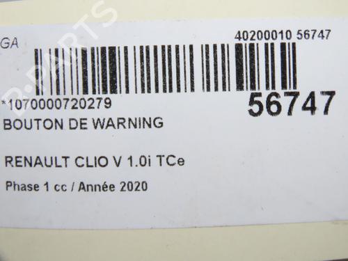 Advarselsbryter RENAULT CLIO V (B7_) 1.0 LPG (B7MT) | BP36395845I22 - Image 3