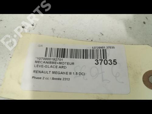 Rear right window mechanism RENAULT MEGANE III Hatchback (BZ0/1_, B3_) 1.5 dCi (BZ0C) | BP9604628C25 