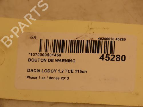 Used Warning switch DACIA LODGY (JS_) 1.2 TCe (JSAY, JSM0) (115 hp) 16688089