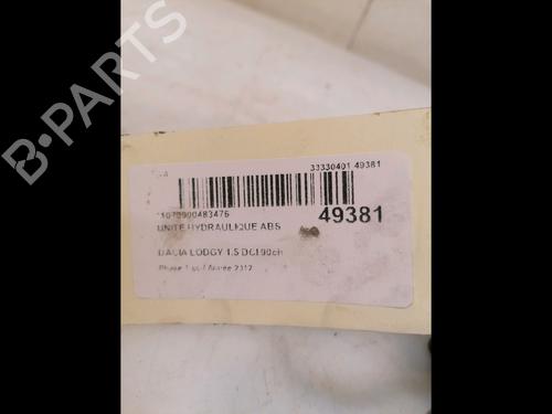 Used ABS pump DACIA LODGY (JS_) 1.5 dCi (90 hp) 16707356