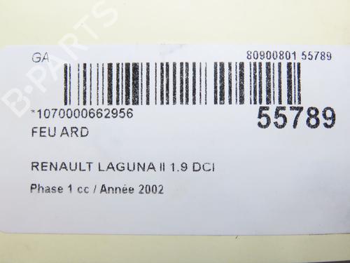 Used Right taillight RENAULT LAGUNA II (BG0/1_) 1.9 dCi (107 hp) 30486430