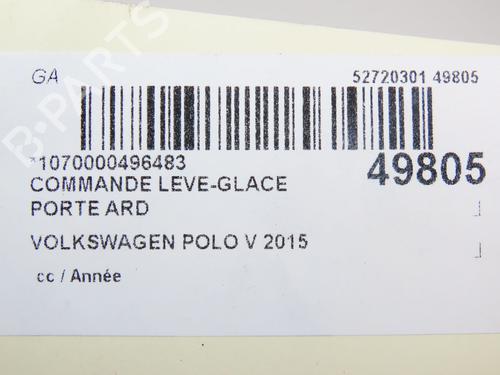 Used Right rear window switch VW POLO V (6R1, 6C1) 1.0 (75 hp) 28968908