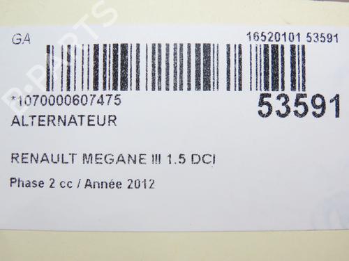 Used Alternator RENAULT MEGANE III Hatchback (BZ0/1_, B3_) 1.5 dCi (BZ09, BZ0D, BZ1W, BZ29, BZ14) (110 hp) 28829128