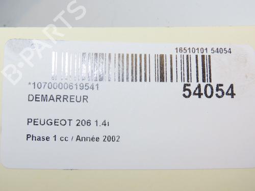 Used Starter PEUGEOT 206 Hatchback (2A/C) 1.4 i (75 hp) 28829037