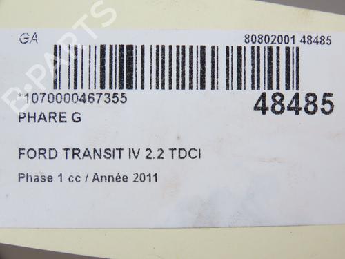 Used Left headlight FORD TRANSIT Van (FA_ _) 2.2 TDCi (85 hp) 28969441