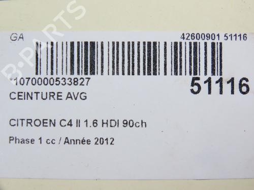 Front left seatbelt CITROËN C4 II (NC_) 1.6 HDi 90 | BP28830789I26 - Image 5