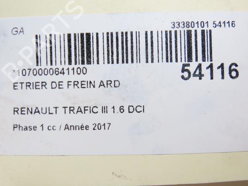 Used Right rear brake caliper RENAULT TRAFIC III Van (FG_) 1.6 dCi 125 (FGMH) (125 hp) 28967684