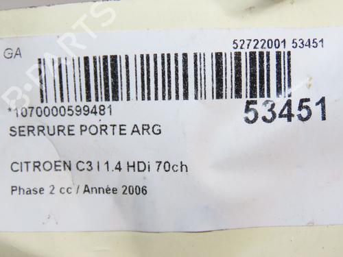 Rear left lock CITROËN C3 I (FC_, FN_) 1.4 HDi | BP28832001C100 