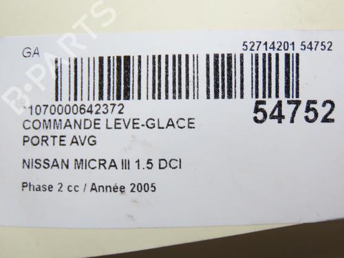 Used Left front window switch NISSAN MICRA III (K12) 1.5 dCi (82 hp) 28968903