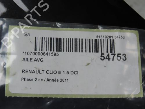 Left front fenders RENAULT CLIO III (BR0/1, CR0/1) 1.5 dCi | BP29196003C41 