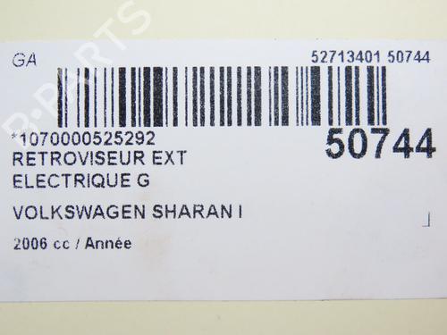 Left mirror VW SHARAN (7M8, 7M9, 7M6) 2.0 TDI | BP28831427C26 