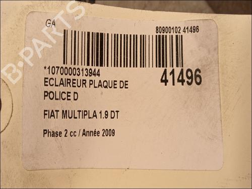 Éclairage de plaque d'immatriculation FIAT MULTIPLA (186_) 1.9 JTD (186AXE1A) (120 hp) 14880549