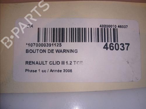 Used Warning switch RENAULT CLIO III (BR0/1, CR0/1) 1.2 16V (BR0P, CR0P) (101 hp) 11100854