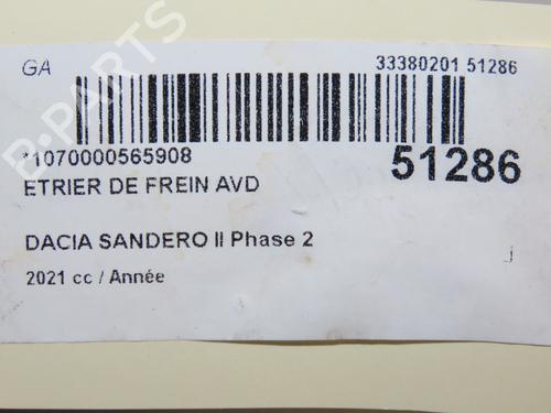 Right front brake caliper DACIA SANDERO III 1.0 TCe 90 | BP20340071M104 