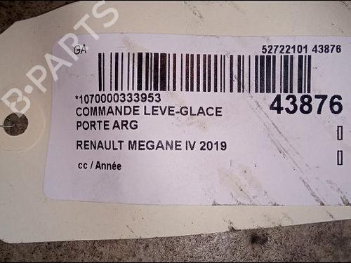 Used Left rear window switch RENAULT MEGANE IV Hatchback (B9A/M/N_) 1.5 Blue dCi 115 (B9A6) (116 hp) 9706010