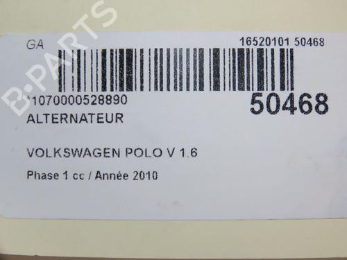 Used Alternator Alternator VW POLO V (6R1, 6C1) 1.6 TDI (75 hp) 28967048 28967048