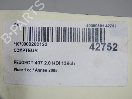 Used Instrument cluster Instrument cluster PEUGEOT 407 (6D_) 2.0 HDi 135 (6DRHRH, 6DRHRE, 6DRHRG, 6DRHRJ) (136 hp) 33711649 33711649