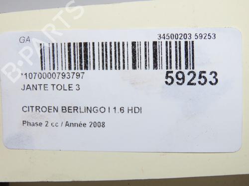 Used Rim Rim CITROËN BERLINGO / BERLINGO FIRST MPV (MF_, GJK_, GFK_) 1.6 HDI 90 (MF9HX) (90 hp) 40554268 40554268