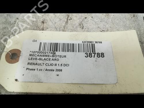 Used Rear right window mechanism RENAULT CLIO III (BR0/1, CR0/1) 1.5 dCi (BR17, CR17) (86 hp) 23176714