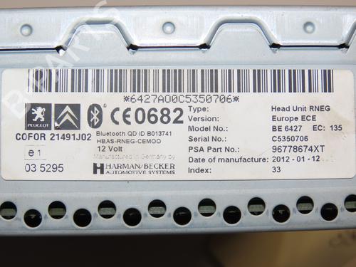 Radio CITROËN C4 Grand Picasso I (UA_) 2.0 HDi 150 | BP28830569E6 