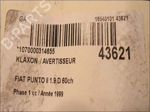 Horn FIAT PUNTO (188_) 1.9 DS 60 (188.031, .051, .231, .251) | BP14874909E13 