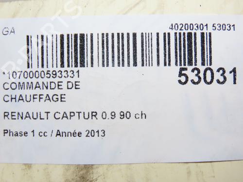 Used Climate control RENAULT CAPTUR I (J5_, H5_) 0.9 TCe 90 (90 hp) 28801735