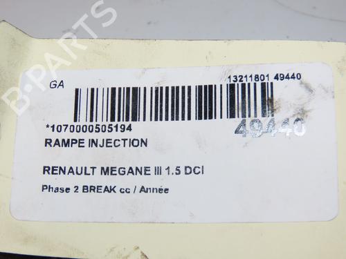Used Injection rail Injection rail RENAULT MEGANE III Grandtour (KZ0/1) 1.5 dCi (KZ09, KZ0D, KZ1G, KZ29, KZ14, KZ1W, KZ10, KZ1F,... (110 hp) 16740673 16740673