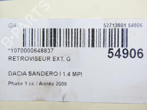 Left mirror DACIA SANDERO 1.4 MPI LPG | BP28968764C26 