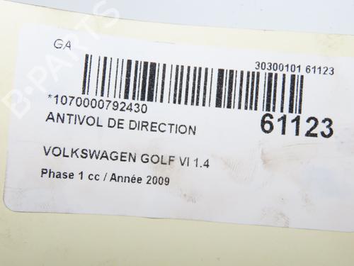 Ignition barrel VW GOLF VI (5K1) 1.4 TSI | BP38341644M48 - Image 6