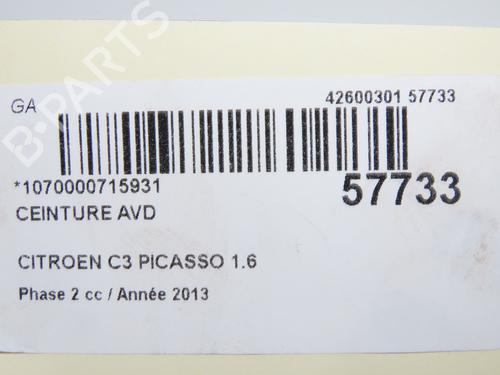Front right seatbelt CITROËN C3 Picasso (SH_) 1.6 HDI 90 | BP32399673I25 - Image 6