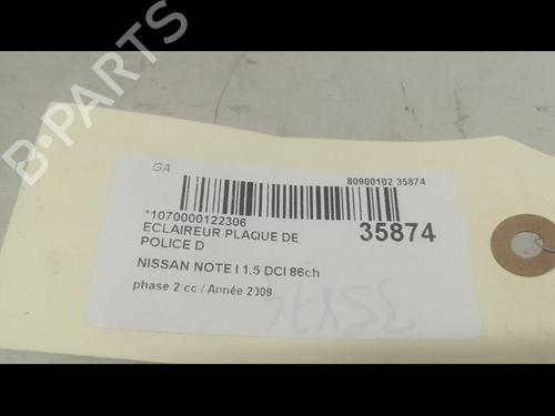 Licence plate light NISSAN NOTE (E11, NE11) 1.5 dCi | BP14880510I40 