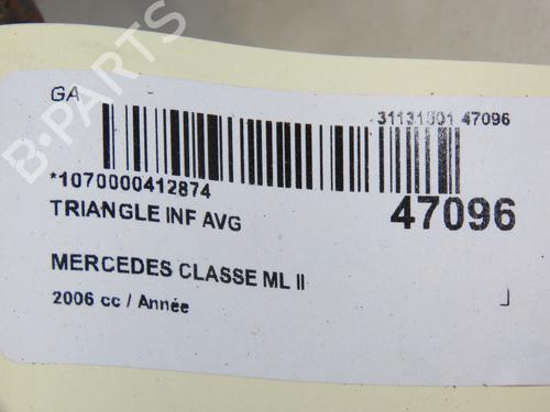 Used Left front suspension arm MERCEDES-BENZ M-CLASS (W164) ML 350 4-matic (164.186) (272 hp) 18415091