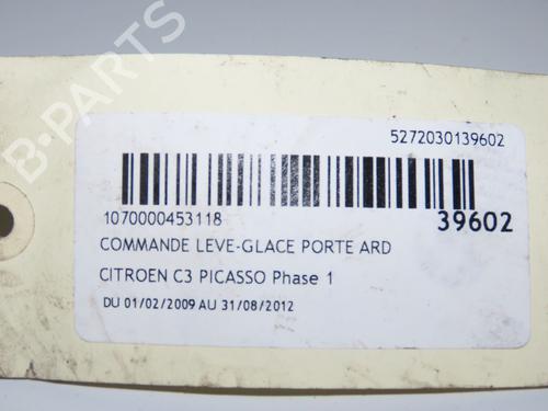 Used Right rear window switch Right rear window switch CITROËN C3 Picasso (SH_) 1.6 HDI 90 (92 hp) 16637600 16637600