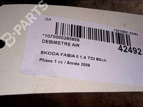 Mass air flow sensor SKODA FABIA II (542) 1.4 TDI | BP9614887M95 