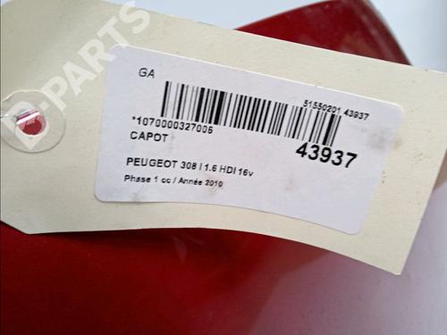 Hood PEUGEOT 308 I (4A_, 4C_) 1.6 HDi | BP11101956C1