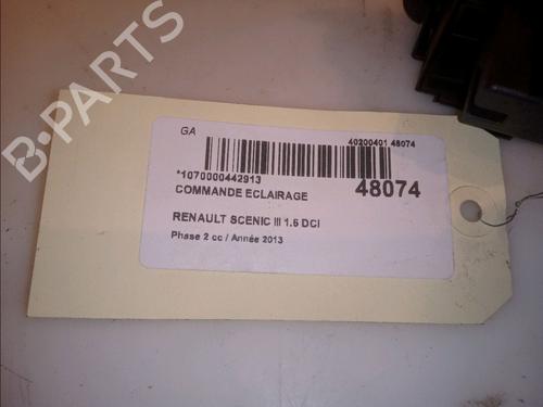 Used Headlight switch RENAULT SCÉNIC III (JZ0/1_) 1.6 dCi (JZ00, JZ12) (130 hp) 15076751