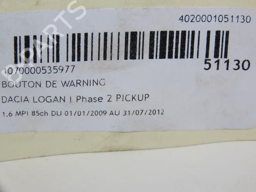 Warnblinkschalter für DACIA LOGAN EXPRESS (FS_) 1.6 MPI 85 (84 hp) 18351421