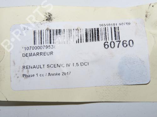 Used Starter Starter RENAULT SCÉNIC IV (J9_) 1.5 dCi 110 (110 hp) 40050799 40050799